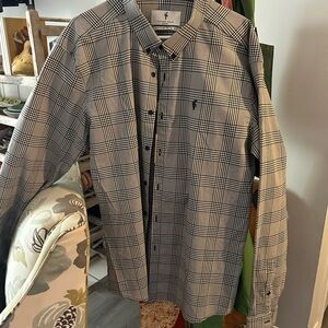 Father Sons. Men's Black & White Plaid Casual Button Down Shirt, New with Tags.